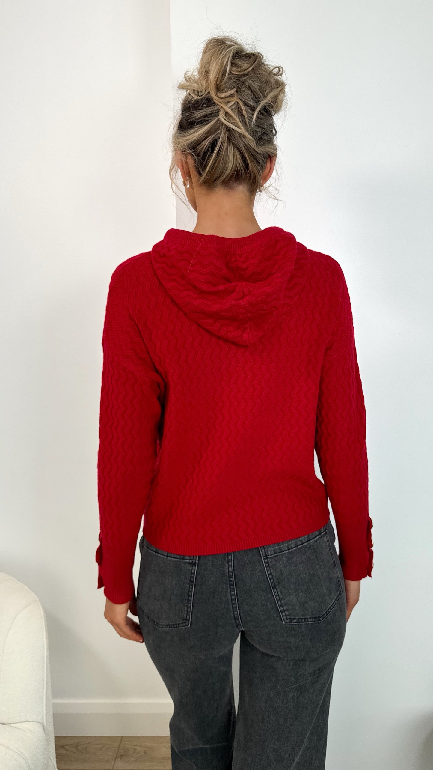 Sonya hooded jumper - Red