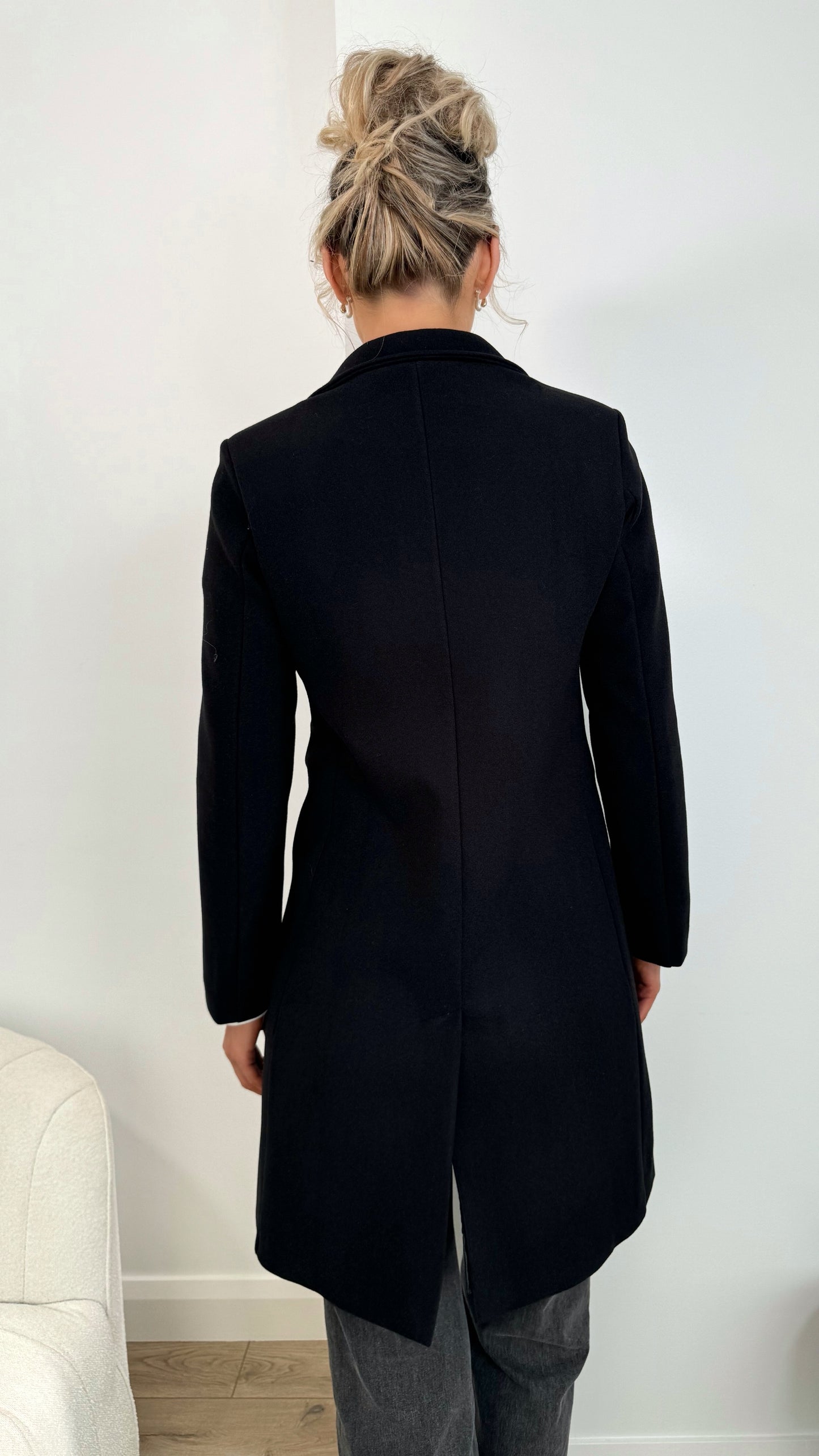 Nicole Button Down Coat - Black