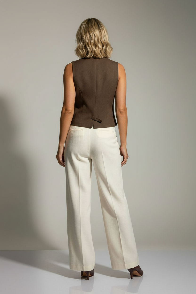 Ross Button Down Waistcoat - Brown