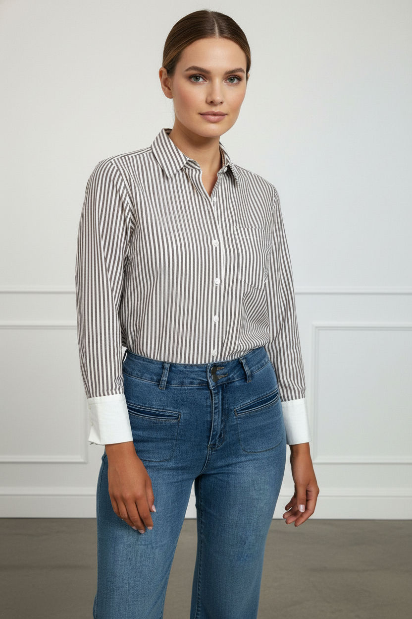 Kelly Front Pocket Flare Denim Trousers - Blue