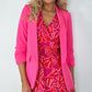 Sinead Slim Open Blazer with Ruched Sleeves - Pink