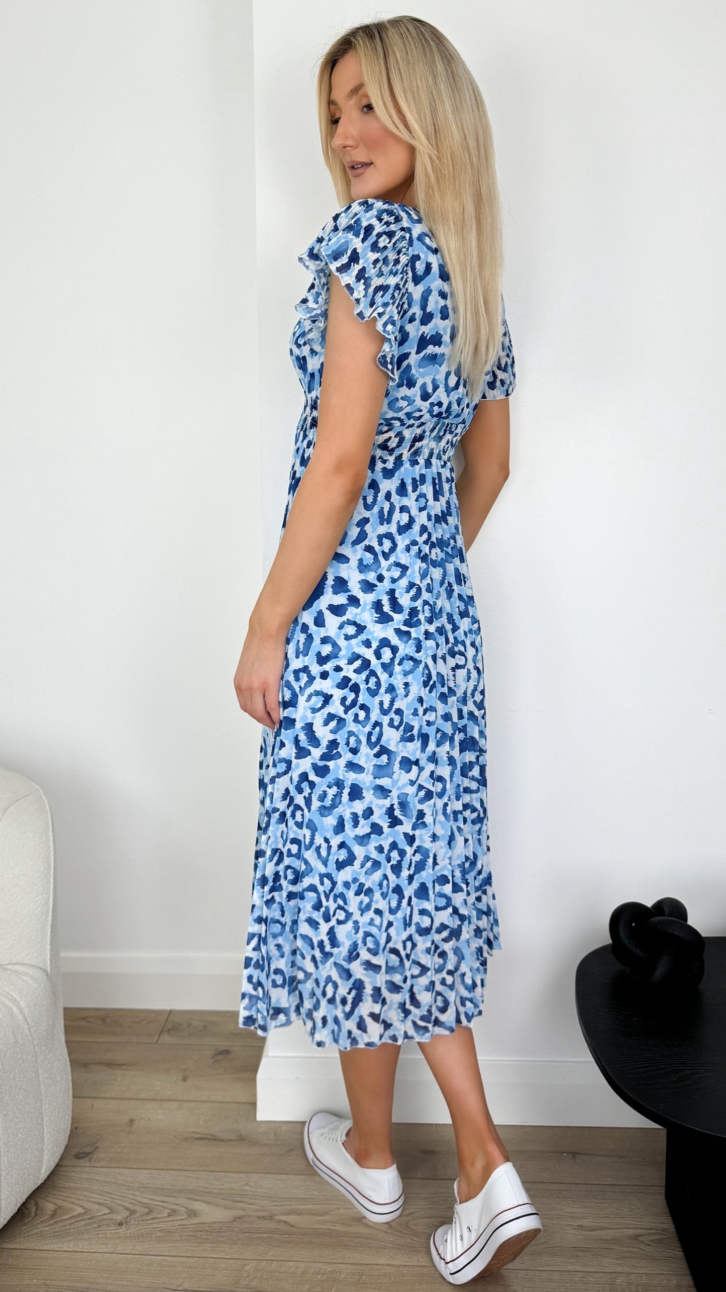 Maria Print Dress - Blue