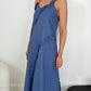Aulina Irregular Ruffle Detail Maxi Dress - Blue