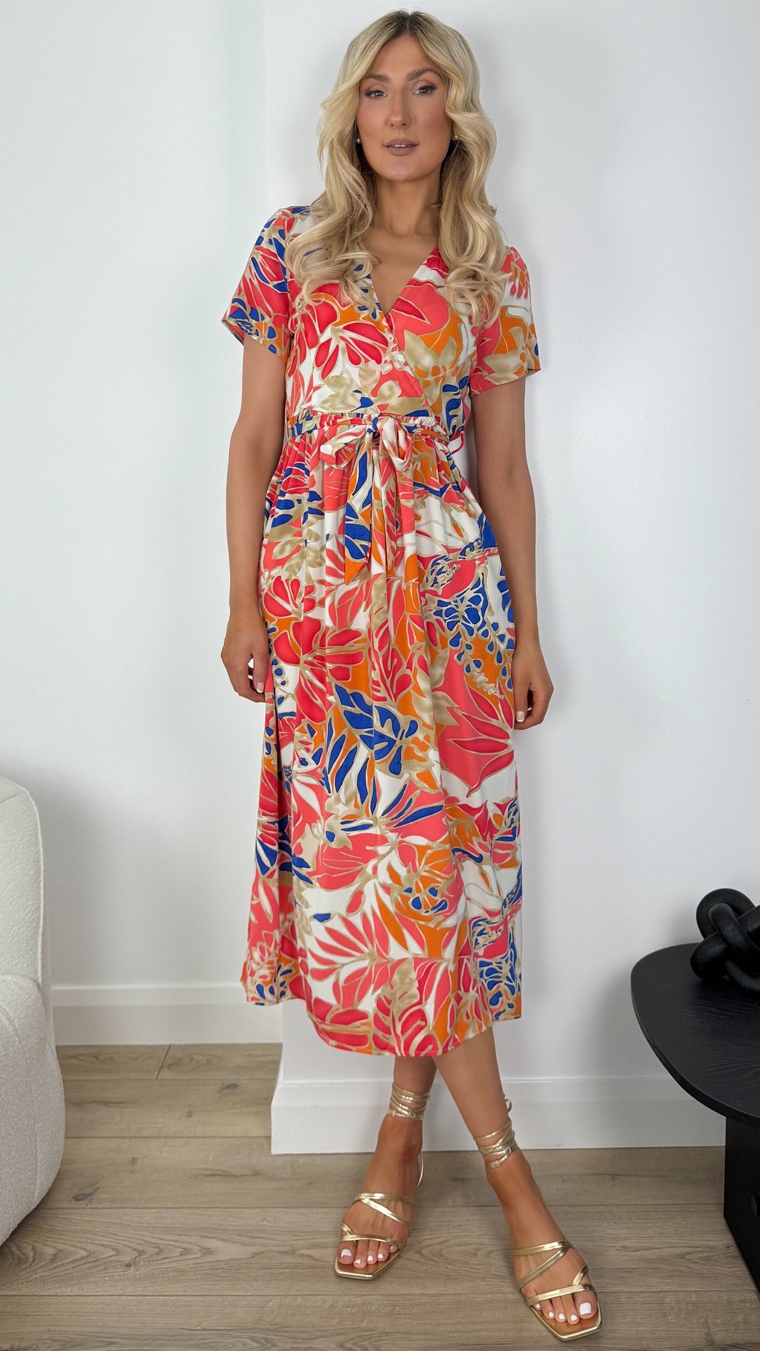 Alice Printed Maxi Dress with Side Slit - Orange Fridays Edit Alice Printed Maxi Dress with Side Slit - Orange Fridays Edit