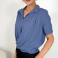 Madison Tie Front Blouse with Collar
