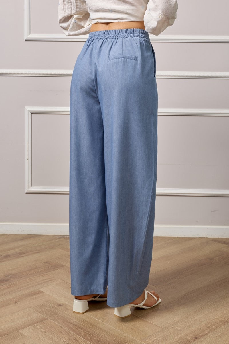 Maureen Barrel Pants - Blue