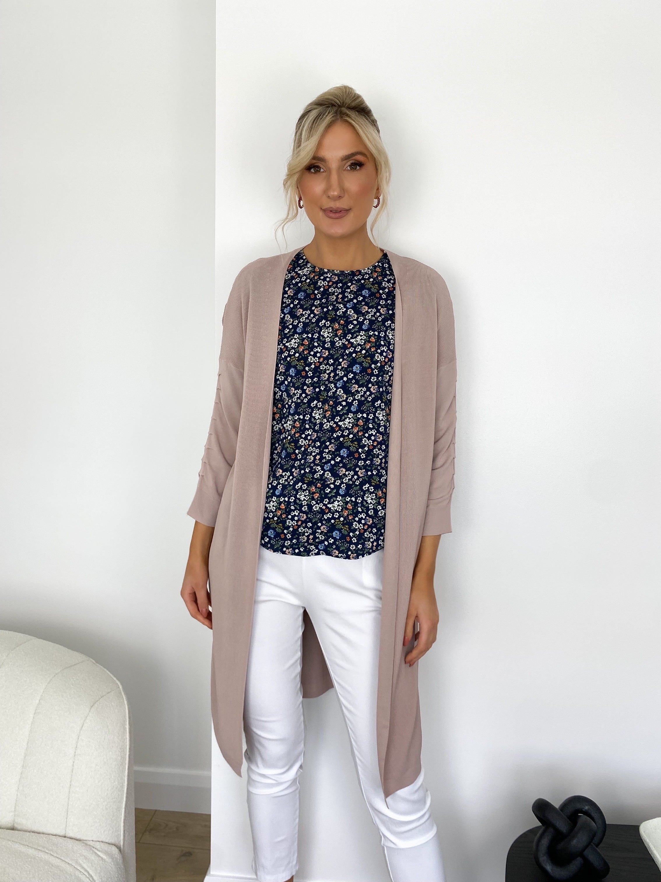 Baby pink long cardigan Clearance