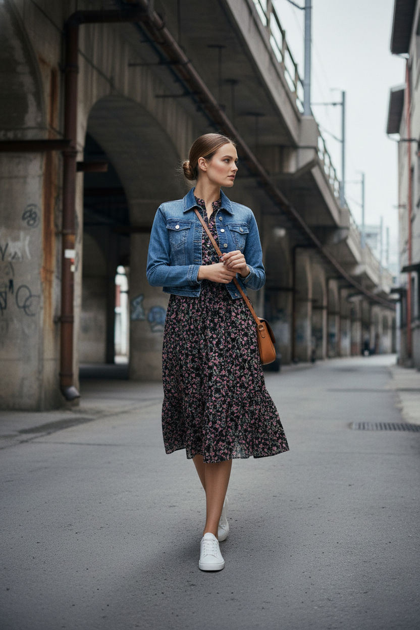 Jenny Crop Denim Jacket - Blue