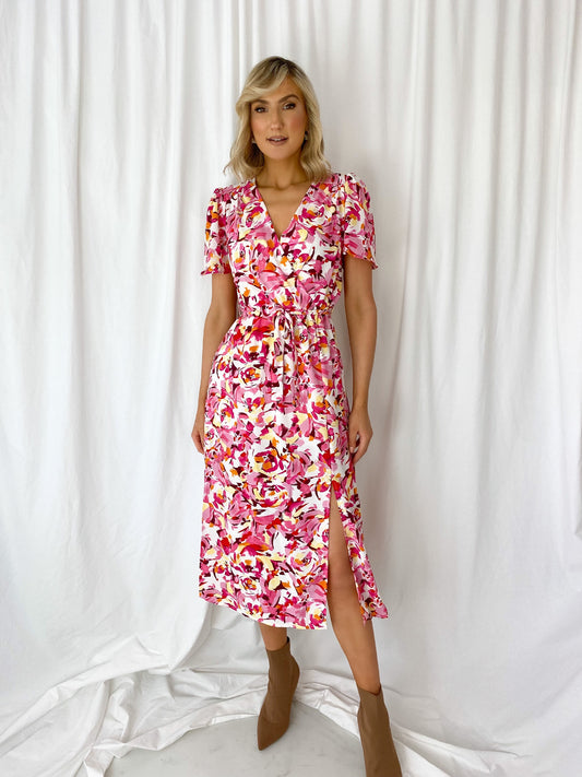 Lunna Floral Dress - Pink