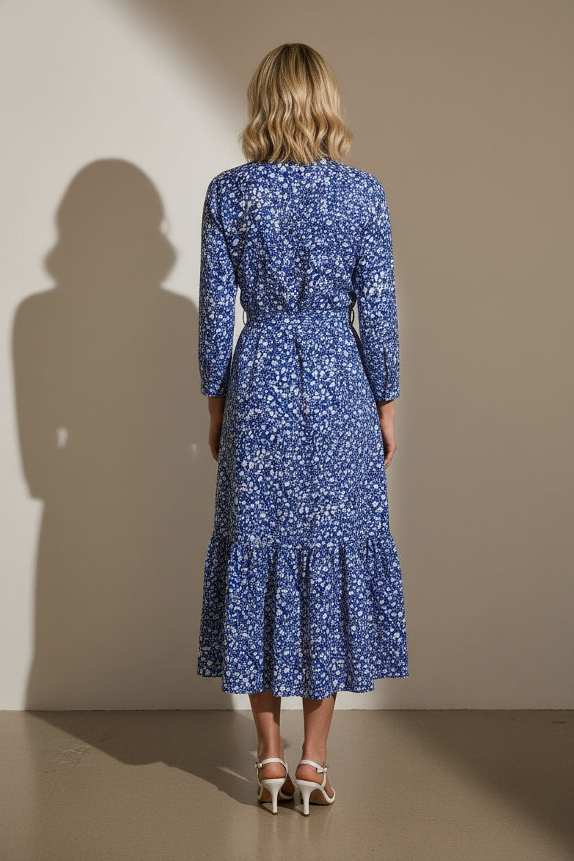 Stacey Blue Button Up Dress