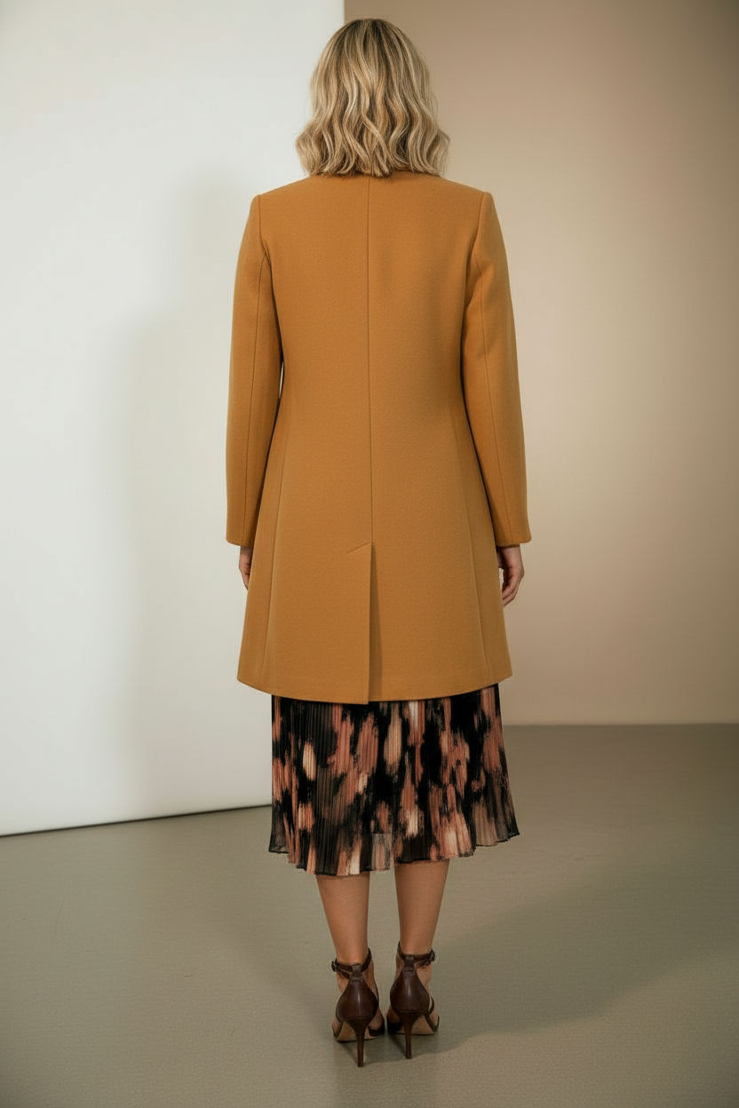 Nicole Button Down Coat - Camel