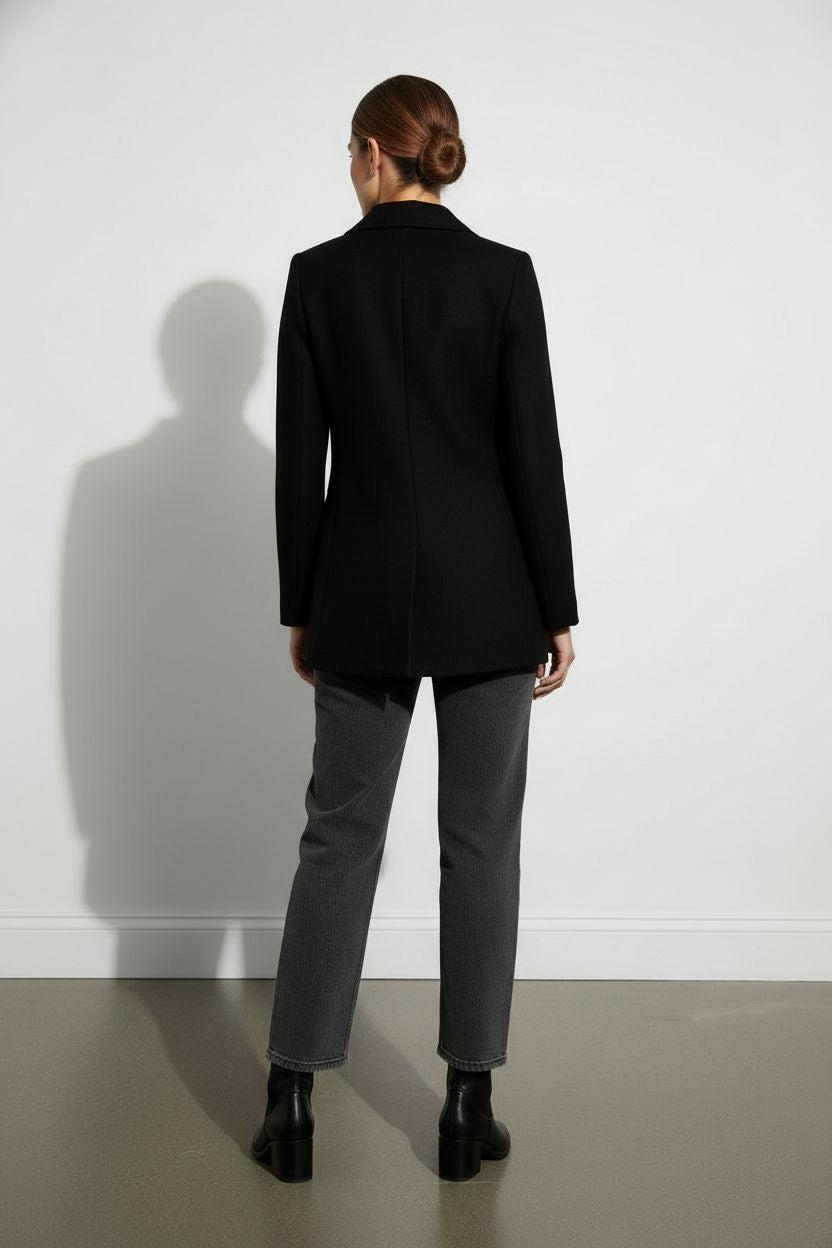 Nicole Button Down Coat - Black