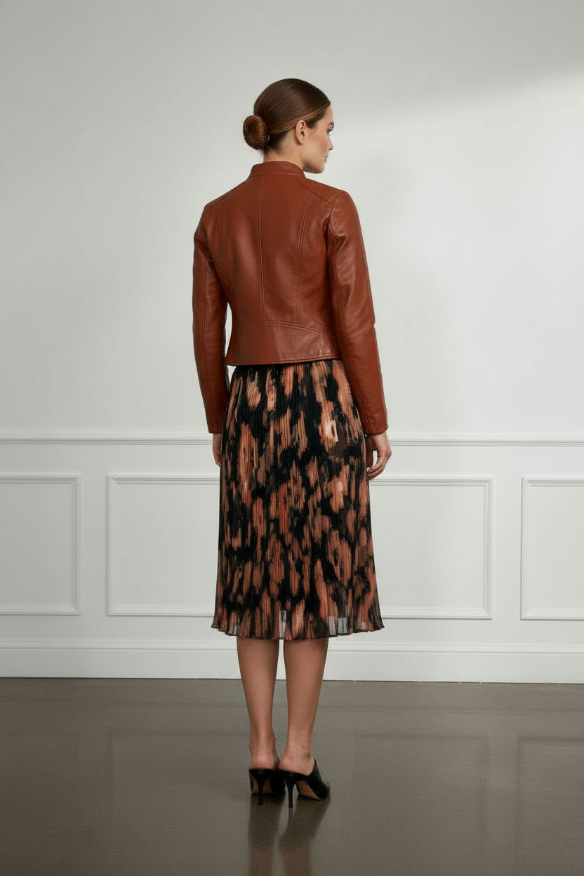 Bia Faux Leather Jacket - Camel