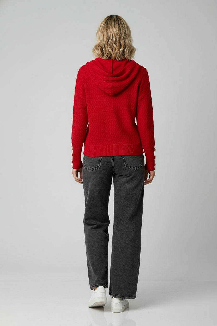 Sonya hooded jumper - Red