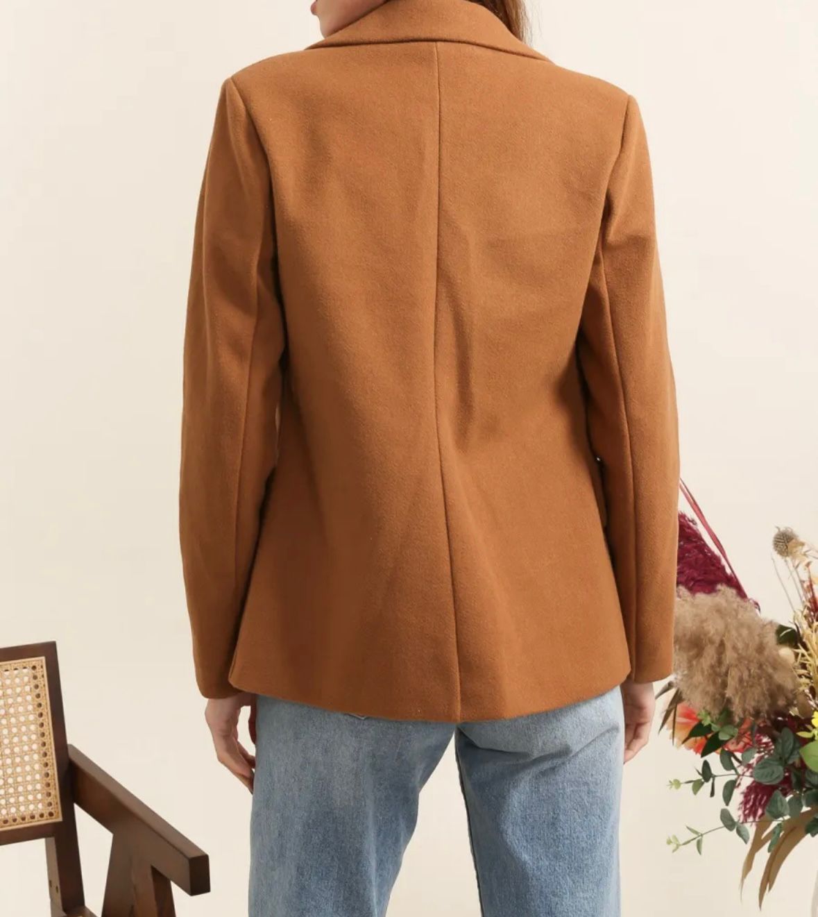 Luna Single Button Coat - Camel