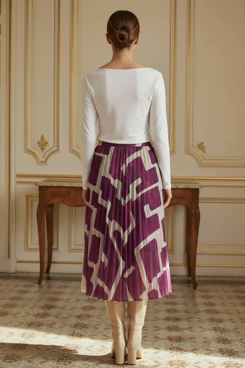Jess Printed Skirt - Magenta