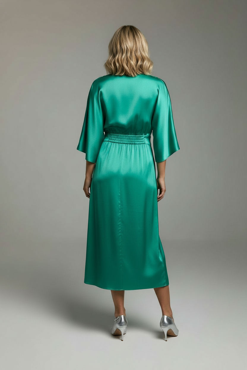 Dorah Satin Maxi Dress - Emerald