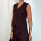 Ross Button Down Waistcoat - Burgundy