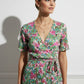 Joanne Floral Dress with Open Slit - Green