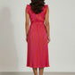 Bia Maxi Striped Dress with Frill details - Fuchsia