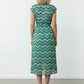 Taylor Printed Dress with Front Slit - Green