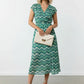 Taylor Printed Dress with Front Slit - Green