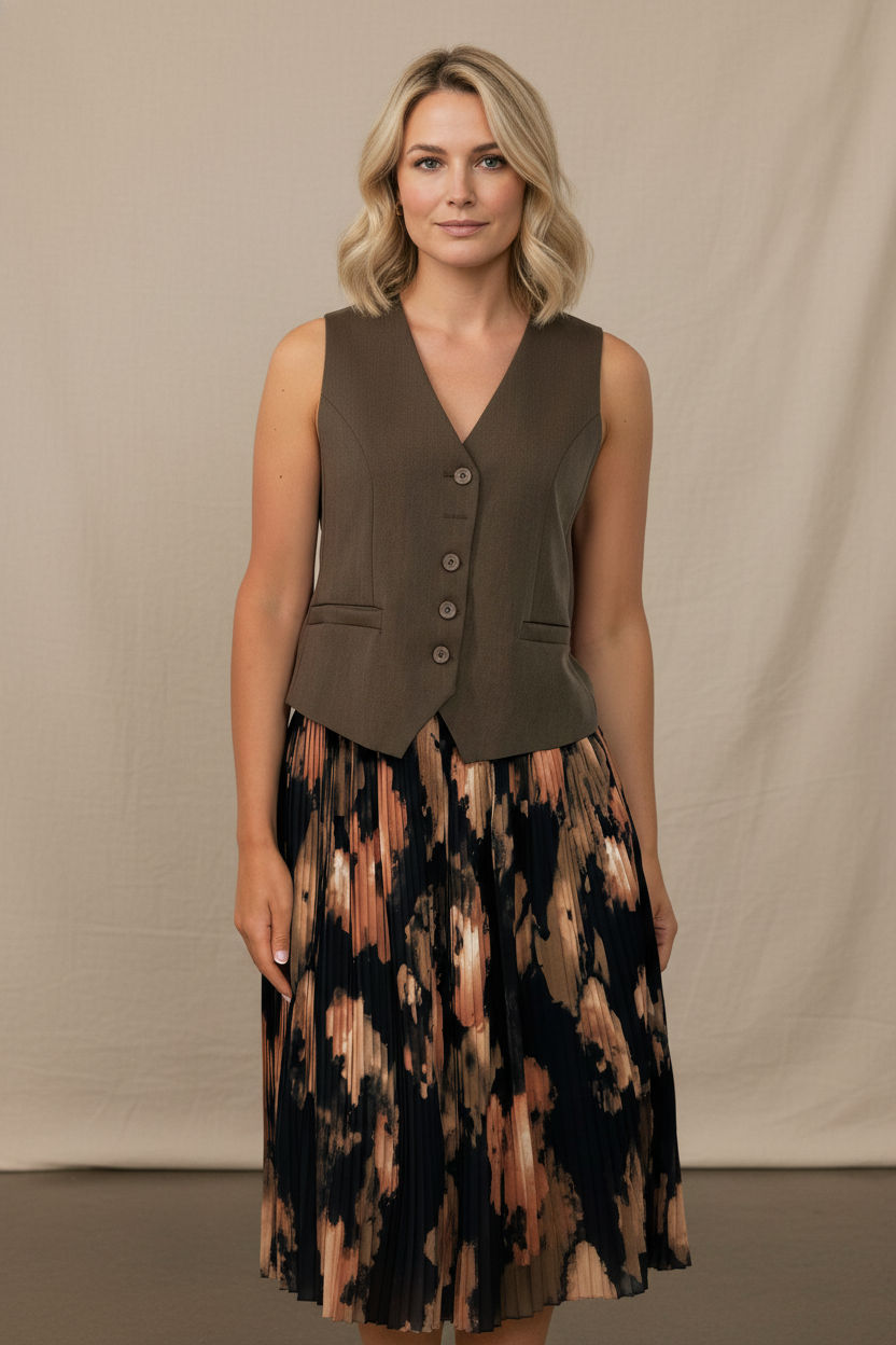 Sheels Printed Maxi Skirt - Brown