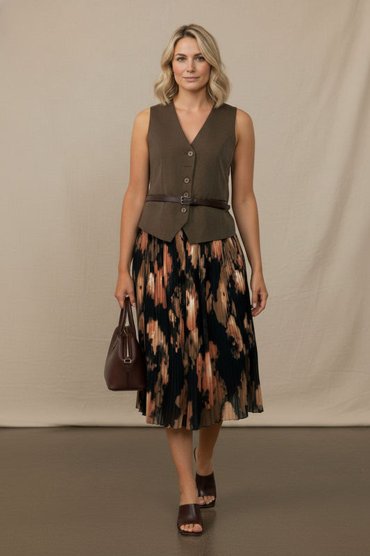 Sheels Printed Maxi Skirt - Brown