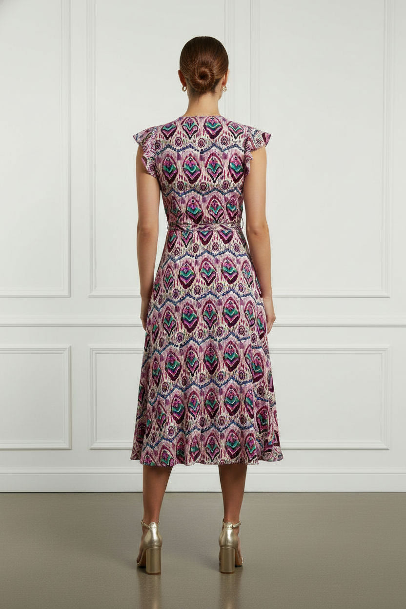 Diana Maxi Printed Dress with Frill Details