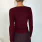 Anne Long Sleeved Pattern Top - Burgundy