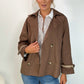 Ciara Button Down Midi Trench Coat - Brown
