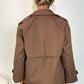 Ciara Button Down Midi Trench Coat - Brown