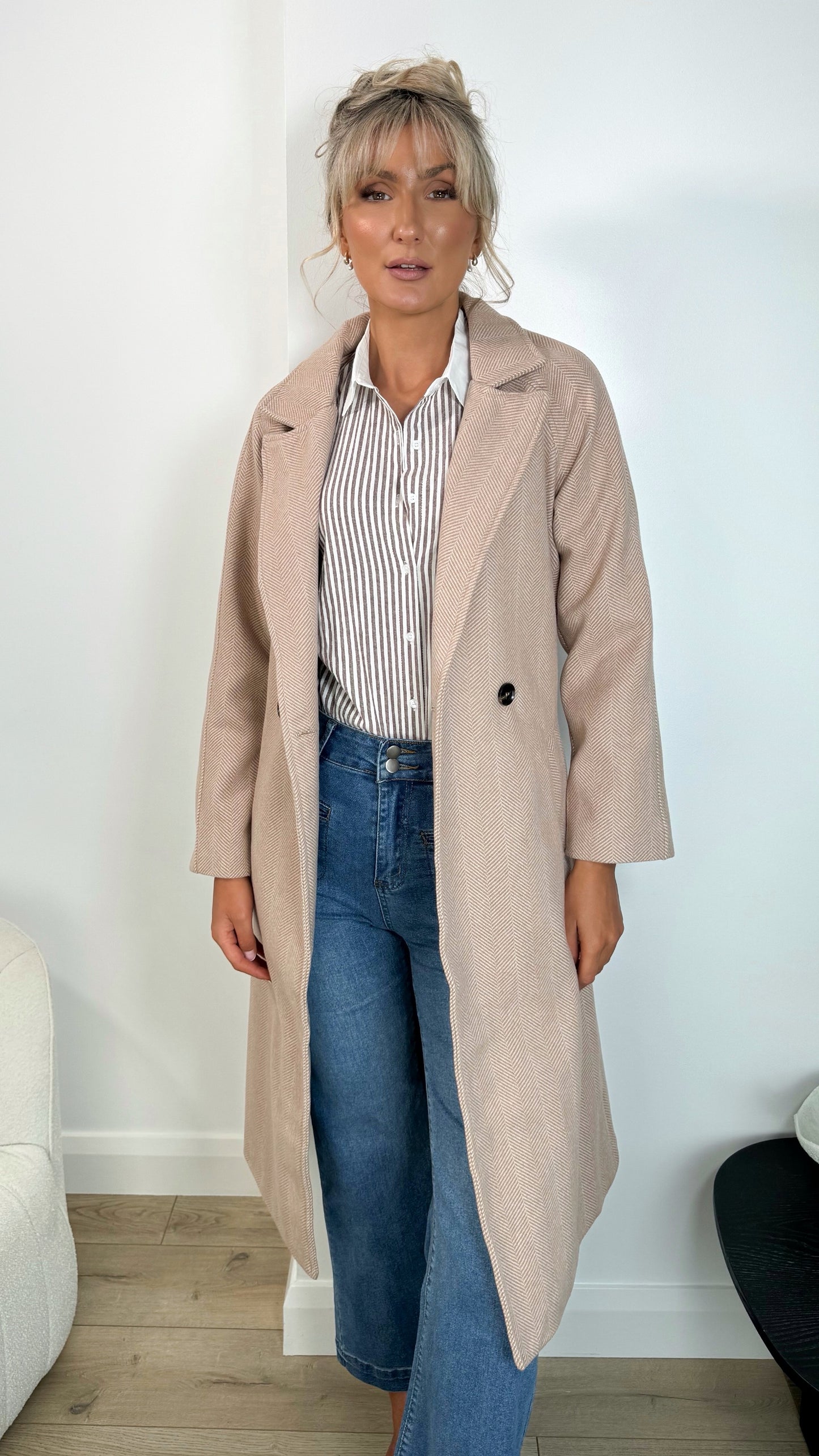 Rachel Belted Maxi Coat - Light Camel