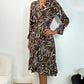 Anne Printed Midi Dress - Blue and Brown