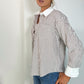 Giulia Stripped Shirt - White and Brown