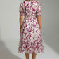 Gina Floral Dress with Button Details - Purple