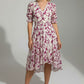 Gina Floral Dress with Button Details - Purple