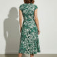 Olivia Floral Shirt Dress - Green and White