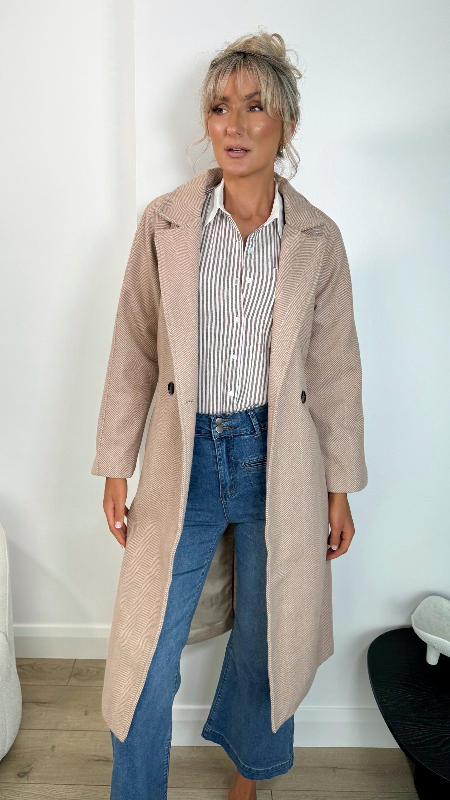 Rachel Belted Maxi Coat - Light Camel