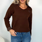 Veronica collar jumper with heart print - Brown