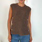 Monica Sleeveless Side Buttons Knit - Brown
