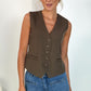Ross Button Down Waistcoat - Brown
