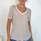 Maire Striped Top V-Neck - Brown