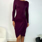 Aoife Long Sleeved Bodycon Dress - Burgundy