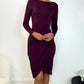 Aoife Long Sleeved Bodycon Dress - Burgundy