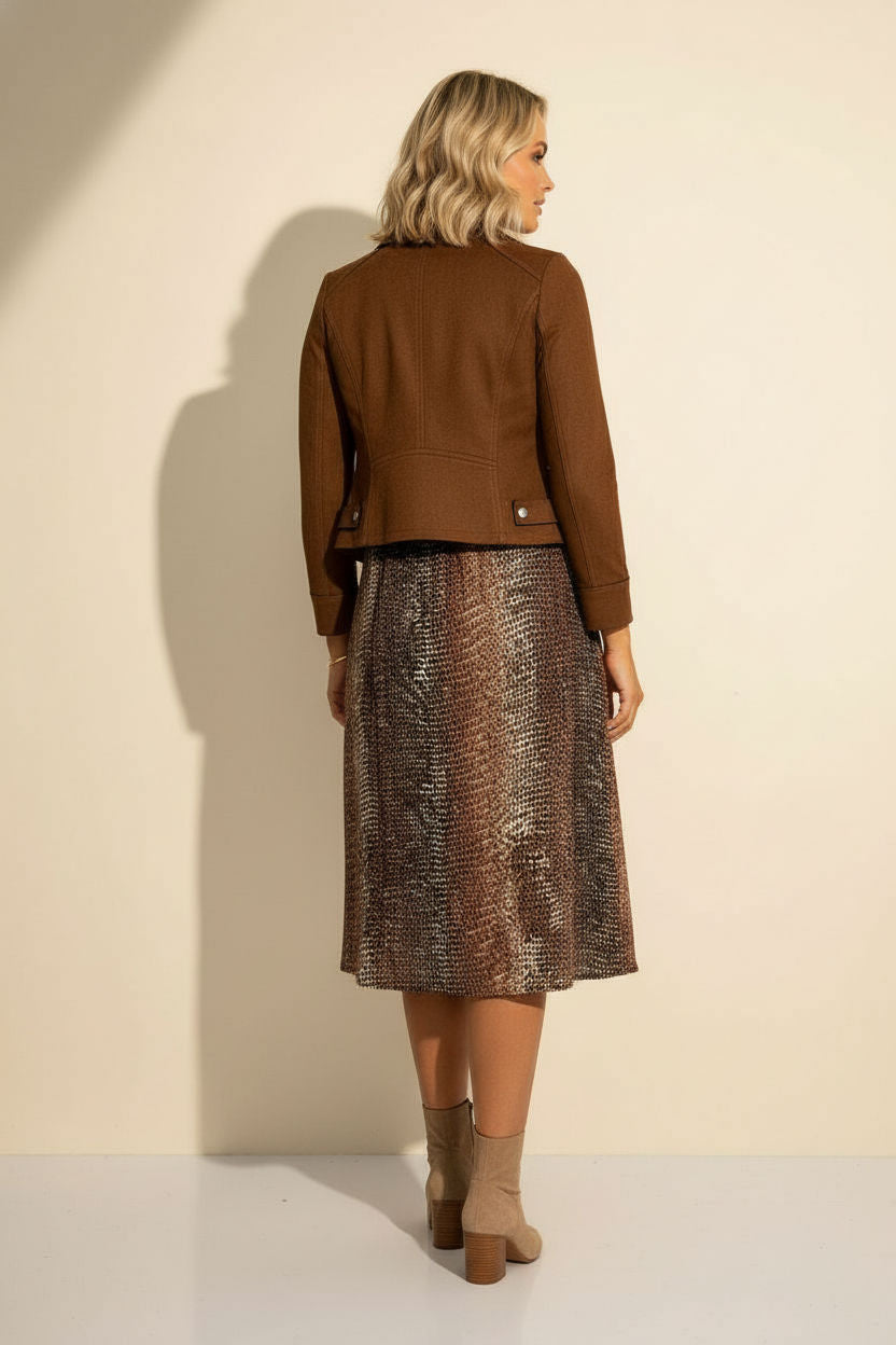 Vivi Light Crop Suede Jacket - Brown