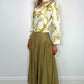 Claire Maxi Flared Skirt - Khaki