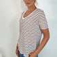 Maire Striped Top V-Neck - Brown