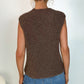 Monica Sleeveless Side Buttons Knit - Brown