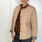 Emily Puffer Jacket with Pockets and Animal Print Details - Beige